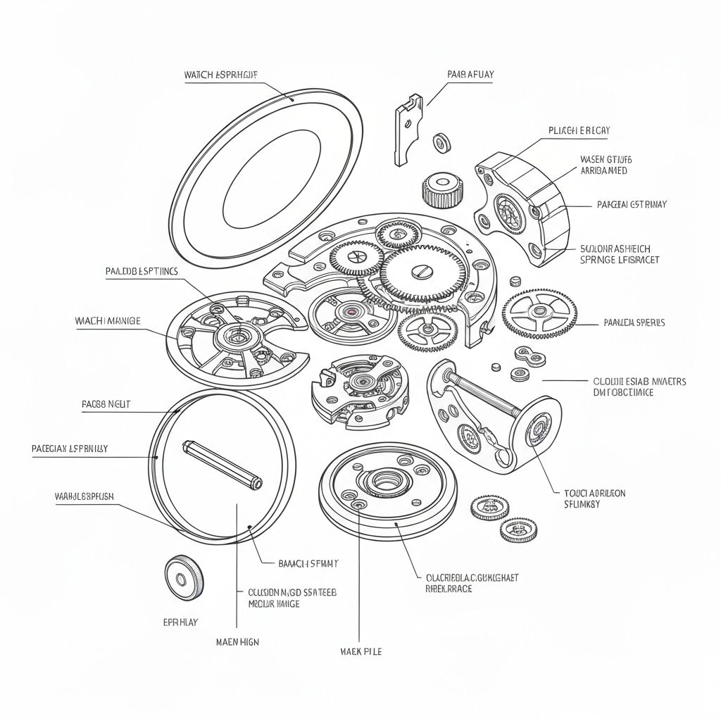 Watch assembly exploded view diagram